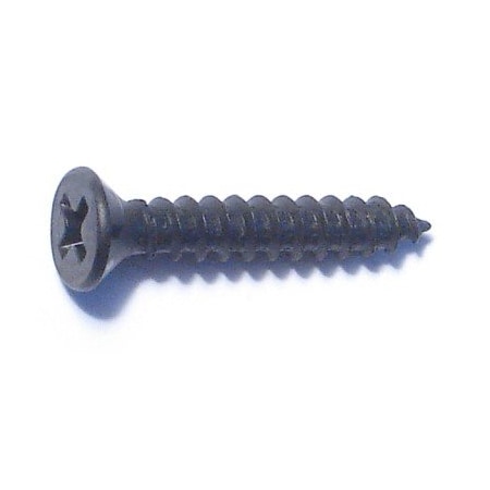 Midwest Fastener Sheet Metal Screw, #8 x 1 in, Black Steel Flat Head Phillips Drive, 15 PK 79448